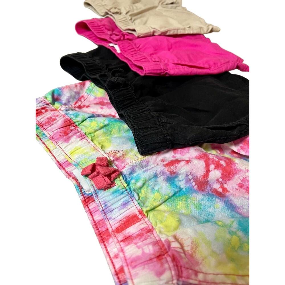 Childrens Place Lot of 4 Shorts Girls 6X/7 Multicolor TieDye Pink Khaki Black